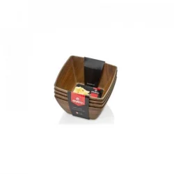 Bowl tazon evelin setx4 550ml 18.5cm wood cuadrado en pln plastico 10240