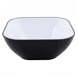 Bowl tazon expressions 20cm 1.2lts semicuadrado blanco-negro en vidrio yw-17