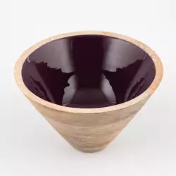 Bowl Tazon Expressions Flora Grande 20Cm Berenjena Madera