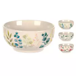 Bowl tazon siaki 480ml 13,8cm en porcelana blanco con diseños florales surtidos q96000480