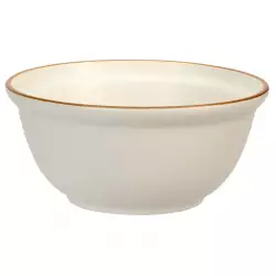 Bowl tazon siaki 750ml en porcelana blanco con borde marron q81200220