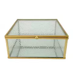 Caja decorativa concepts Rose Blush 15x5,7x16cm dorado vidrio 532-