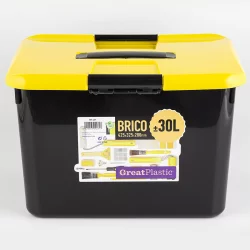 Caja Organizadora Brico Great Plastic Negro 30 Lt 4271