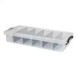 Caja Tengone 6 Divisiones 57X26X9Cm Translucido 9 Lt Plastico Tg5