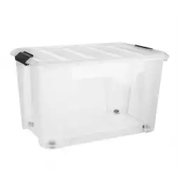 Caja Tengone Ruedas 68X46X39Cm Translucido 90 Lt Plastico Tg5