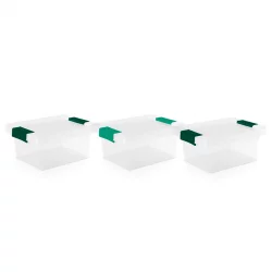 Cajas Organizadoras Set X3  Con Broches 4L Nature 4-1045743