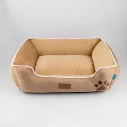 Cama De Perro Vida De Perro Rectangular 75X60X25Cm Crema Felpa Vd