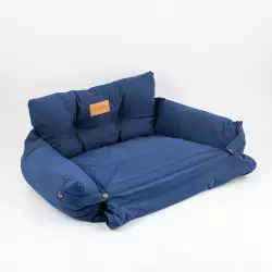 Cama De Perro Vida De Perro Tipo Sofa 65X50X20Cm Azul Algodon Vdp