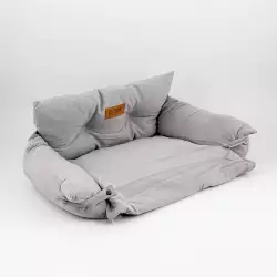 Cama De Perro Vida De Perro Tipo Sofa 65X50X20Cm Gris Algodon