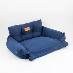 Cama De Perro Vida De Perro Tipo Sofa 75X60X25Cm Azul Algodon Vdp