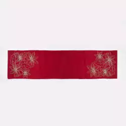 Camino De Mesa Miro Christmas Flores 180X33Cm Rojo Poliester 831-