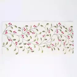 Camino De Mesa Miro Christmas Rama Navidena 180X33Cm Blanco Polie