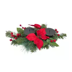 Centro de mesa navideño poinsettia rojo 46cm Expressions GS02H02265