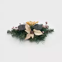 Centro de mesa navideño poinsettia rose gold 46cm Expressions GS02H02267