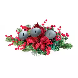 Centro de mesa navideño poinsettia vino 56cm Expressions GS02H02271