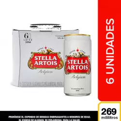 Cerveza stella artois c-u 14366 x269 ml sixpack lata