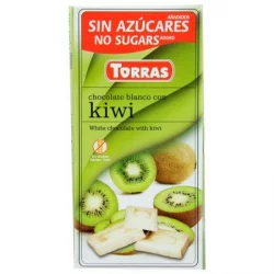 Chocolate Blanco Con Kiwi Torras X 75 G Sin Azúcares Y Sin Gluten