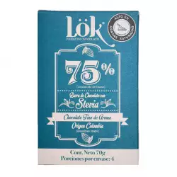 Chocolate Lok Stevia 75% Cacao 70 Gr 67278
