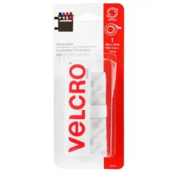 Cinta Velcro 45.7X1.9Cm Blanco Con Gris