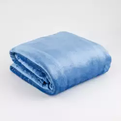 Cobija Expressions Flannel Queen 200X220Cm Azul Poliester