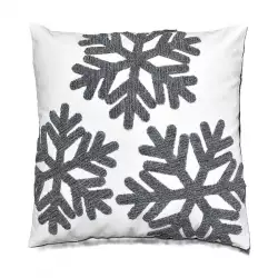 Cojin expressions copo nieve 45x45cm plateado algodon ho-cu-2639