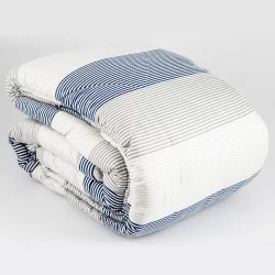 Comforter expressions queen ovejero stripes azul/gris