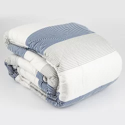 Comforter expressions sencillo ovejero stripes azul/gris xj20200071