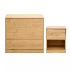 Comoda + Mesa Noche Tvilum 35X60X11Cm Roble Aglomerado 70332Hl