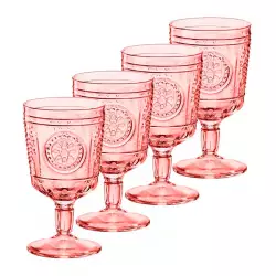 Copas Bormioli Rocco Romantic Rosado 320 Ml 4 Pz Vidrio 00915