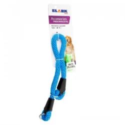 Cordon Collar Para Perro Clark  Ahogo Trenzada Azul + Cepillo Dental De Regalo