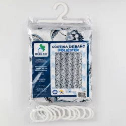 Cortina multiproyectos 5569 para bano 185x185cm estampado surtido poliester