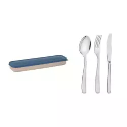 Cubiertos + Estuche Tramontina By Me Azul 4 Pz Acero 61229000