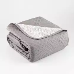 Cubre Cama Expressions Basic King Gris 100% Poliester Qskmugrbs10