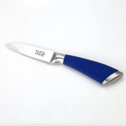 Cuchillo Tasty 7.6 Cm 2 Mm Pelador En Acero Inoxidable Con Mango Azul