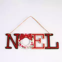Cuelga Puerta Miro Christmas Noel 34X1Cm Rojo Madera 831-Tn008-