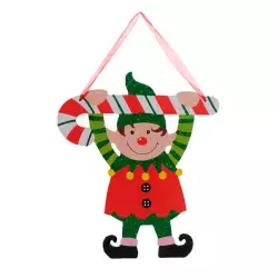 Cuelga Puertas Miro Christmas Elfo  22X26Cm Rojo Verde