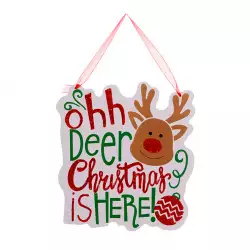 Cuelga Puertas Miro Christmas Reno  22X23Cm Rojo Verde