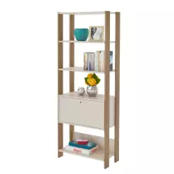 Estanteria Biblioteca Bertolini 63X166X32Cm Cafe Mdp 4234