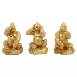 Figura Decorativa Animal Gorilas Set X 3