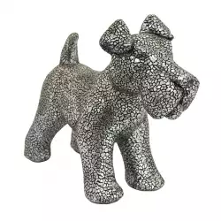 Figura decorativa animal modelo schnauzer parado