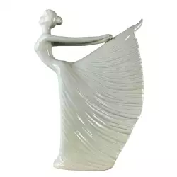 Figura Decorativa Modelo 440-031009 Bailarina color blanco