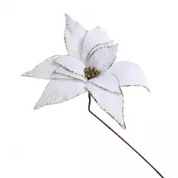 Flor nav ponsetia 45cm blanco-dorado 831-amx044-1784ib