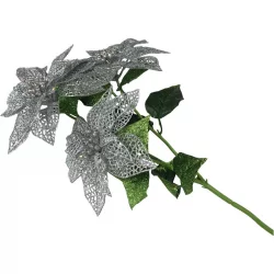 Flor navidad 63cm santini ramo plata 140-5701136