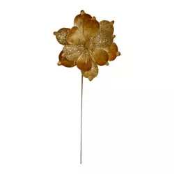 Flor navideña magnolia dorada 23cm