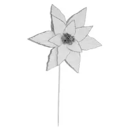 Flor navideña poinsettia blanca 28x55cm