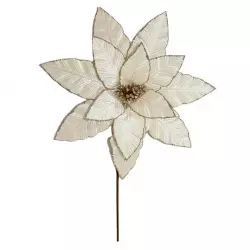 Flor navideña poinsettia blanca 36x55cm