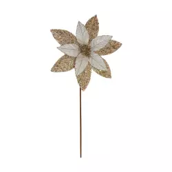 Flor navideña poinsettia dorada 28cm