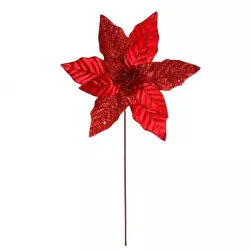 Flor navideña poinsettia roja 30x55cm
