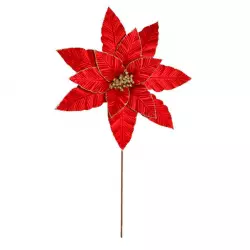 Flor navideña poinsettia roja 36x55cm