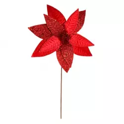 Flor navideña poinsettia roja 38x55cm